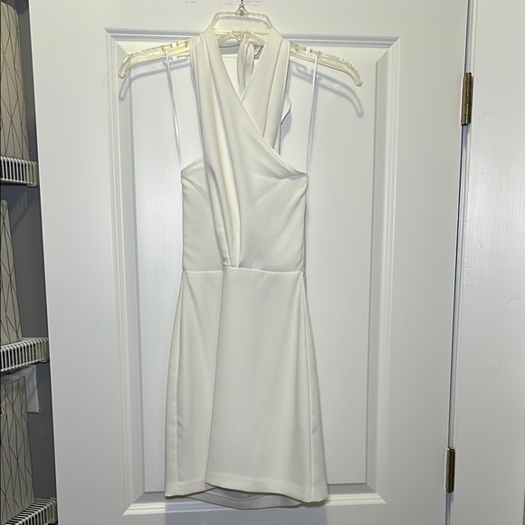 Amanda Uprichard White Halter Sheath Mini Dress - Picture 1 of 6